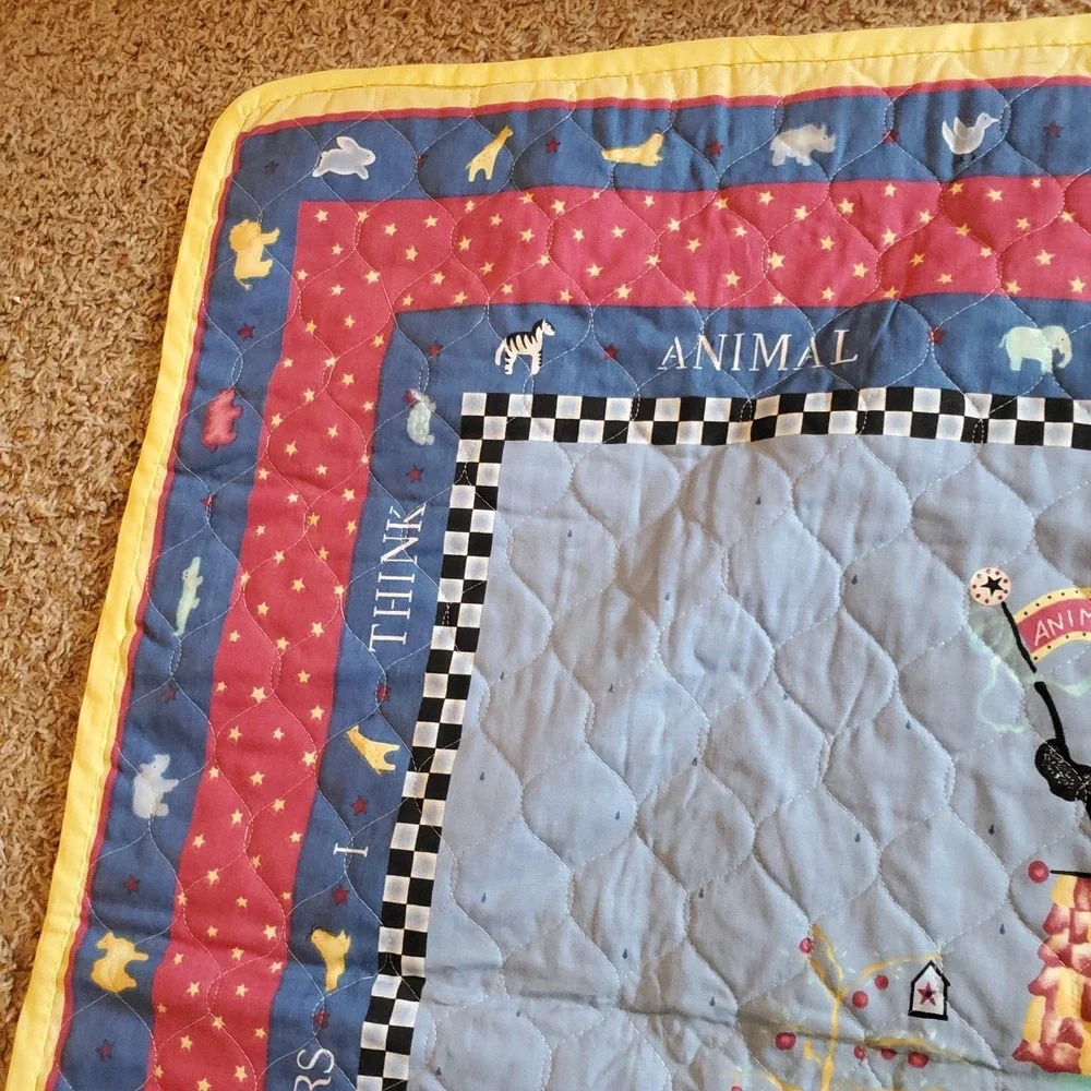 Animal Crackers Daisy Kingdom Noah Ark Quilted Fabric Panel 43½